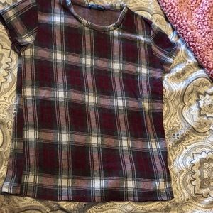 Brandy Melville plaid t-shirt